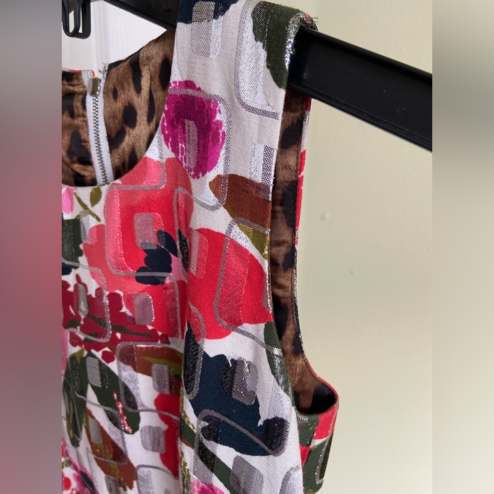 Dolce & Gabbana Floral Jacquard Sleeveless Wool Blend Silk Sheath Dress - Picture 9 of 10